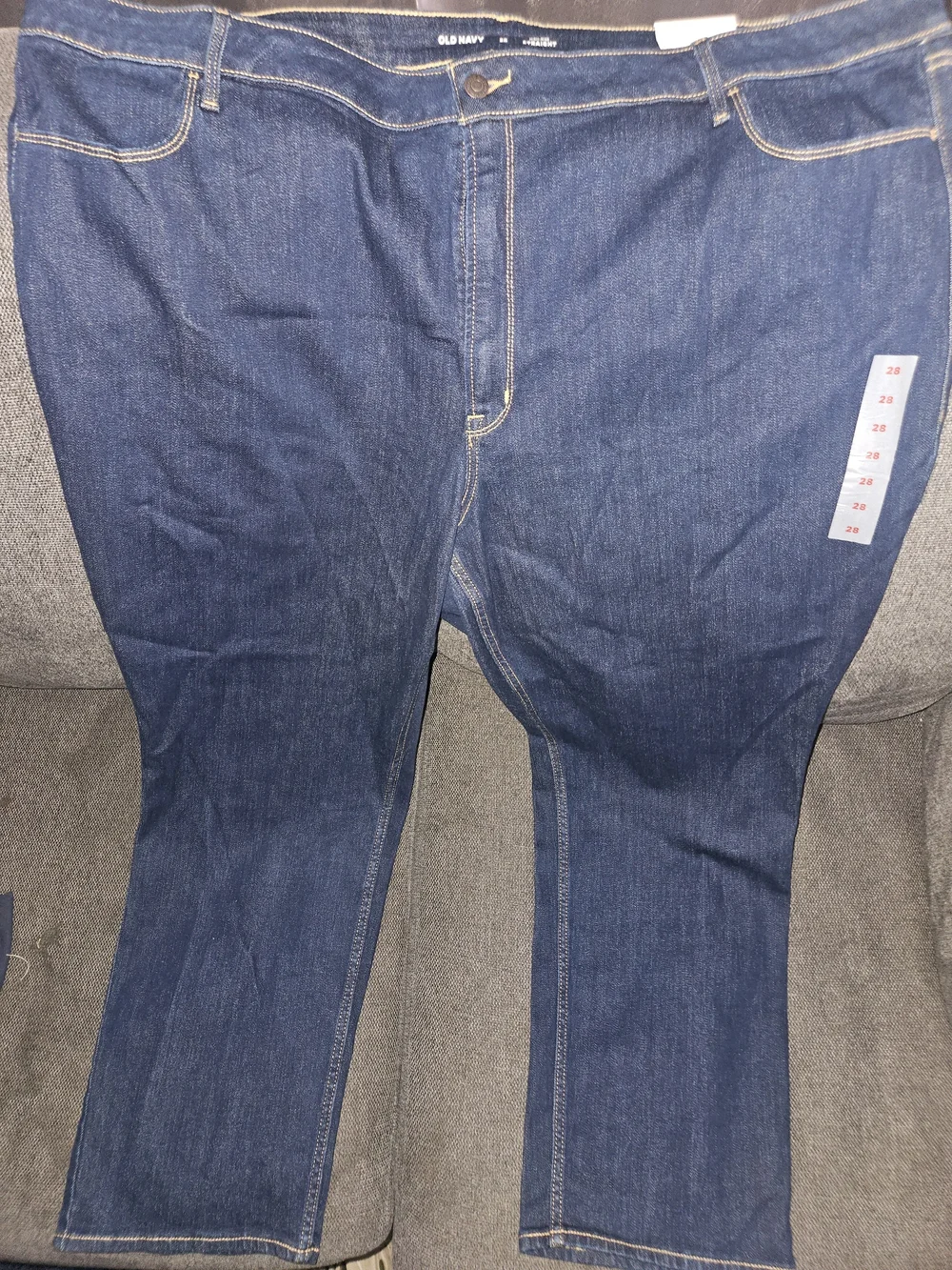 Old Navy Women's Dark Blue Straight-Leg Jeans